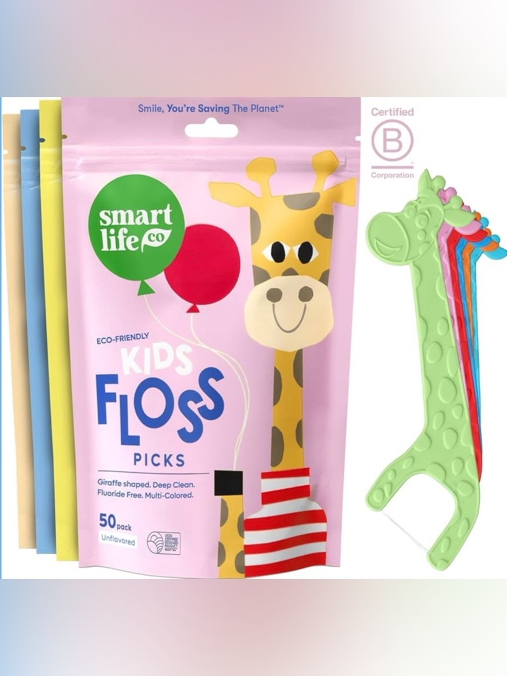 Eco-Friendly Kids Flossers (200Ct) - Dental Floss Picks for Children Made